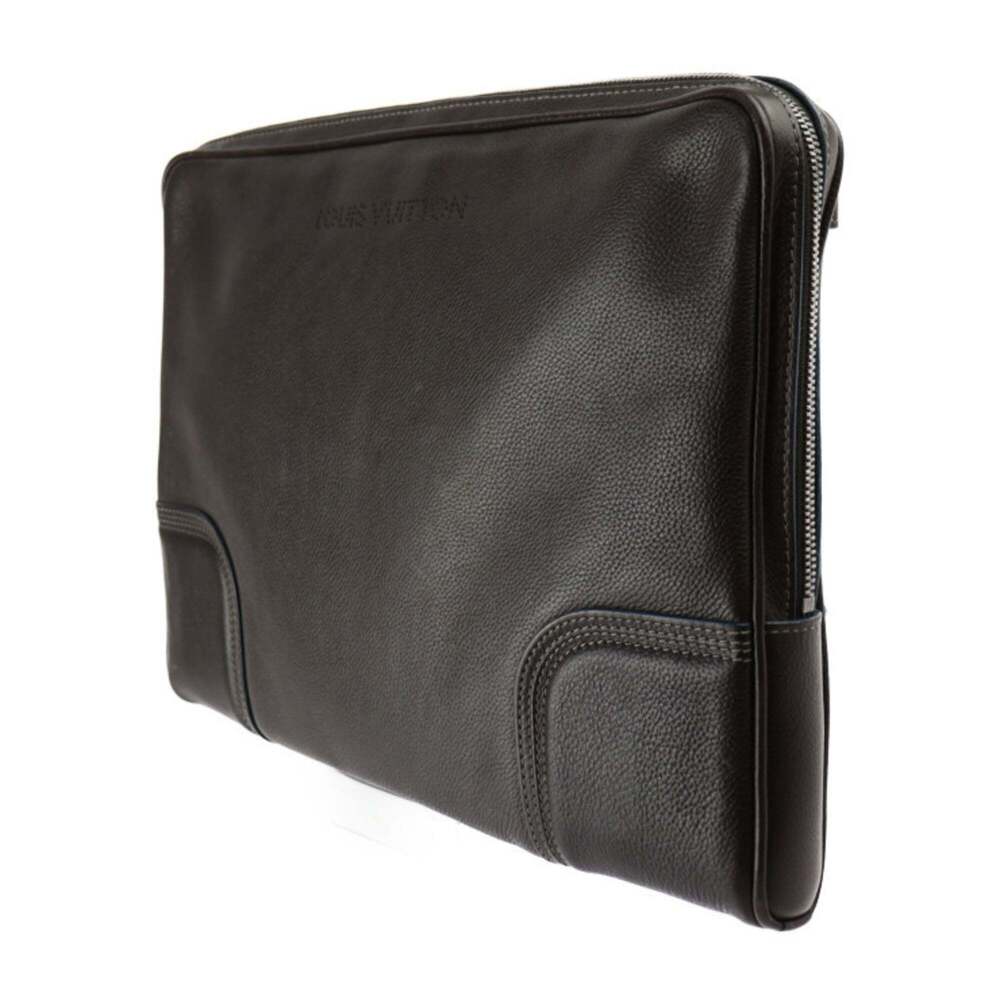 LOUIS VUITTON Brown Leather Clutch Bag - Picture 2 of 8